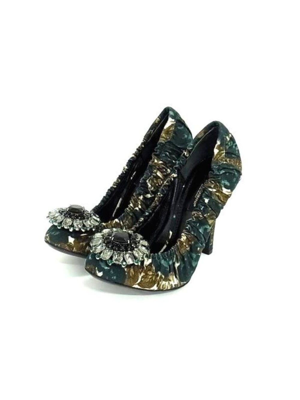 Dolce & Gabbana Canvas Pumps Shoes Green - Picture 1 of 6